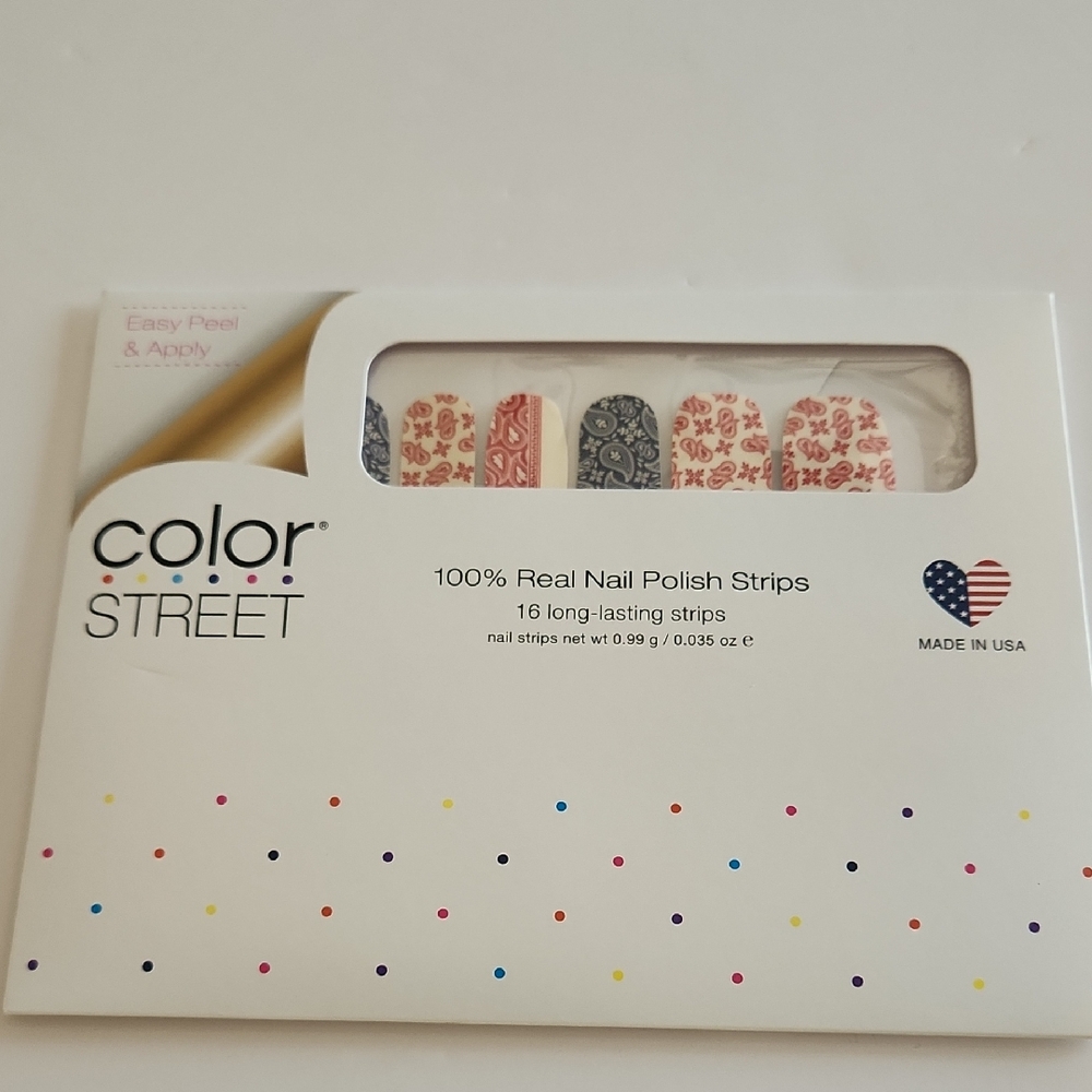 New In package Color Street Going Bandanas Hard to Find Patriotic Nail Strips - Picture 2 of 5